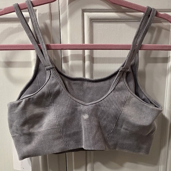 NWT Yogalicious Women's Gray Ribbed Sports Bra ~ Size Large - Picture 3 of 8